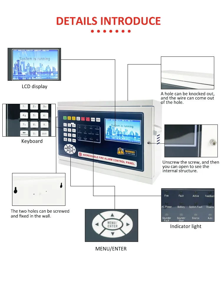 1/2 Loop Lpcb Hochwertiges adressierbares Brand meldesystem