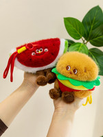 Peluche de fruits et légumes : Pastèque et Fraise pour amis, idéale comme cadeau ou à ajouter dans un sac