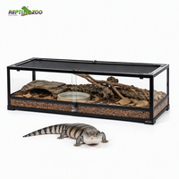 Terrarium en verre complet REPTIZOO 120x45x32CM 4ft 45 Gallons avec porte coulissante et verrou de sécurité pour dragon barbu, lézard, gecko