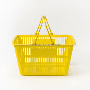 Panier à provisions en plastique pliable rose à deux poignées pour supermarché et centre commercial - Product Image 2