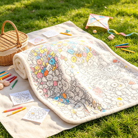 Couverture Sherpa à colorier surdimensionnée, kit de loisirs créatifs portable avec marqueurs permanents pour enfants et adultes