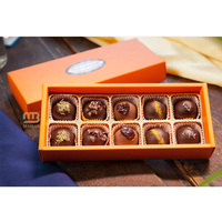 Boîte Cadeau Luxe Pliable en Carton pour Bonbons, Emballage Personnalisé avec Logo, Boîte Noire pour Chocolats et Truffes avec Séparateurs