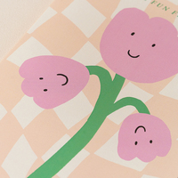 Carnet de notes, agenda, organisateur, planificateur pour étudiante, promotionnel, rose, fleurs, A5/A6, couverture souple, design tulipe, personnalisable, marque BYN