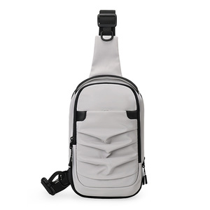 Custom Wholesale Men's <b>Chest</b> Bag Waterproof Nylon Cloth Messenger Bag with Pleats Decoration - Product Image 1