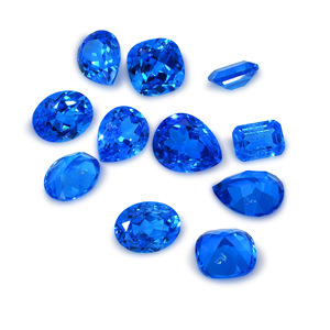 Cadermay Pear Cut Blue Synthetic Sapphire Loose Stone For Jewelry Making - Product Image 3