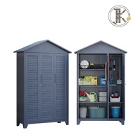 Armario de Almacenamiento Exterior de Acero Galvanizado Resistente, Organizador de Herramientas de Jardín con Cerradura, Techo Inclinado y Diseño Resistente a la Intemperie