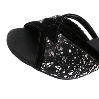 Chaussures de danse latine salsa bachata à talons noirs pour femmes