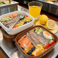 Caja de Papel Kraft Ecológica y Moderna para Aperitivos de Fideos, Impermeable, Apilable, para Comida para Llevar, con Logotipo Personalizado