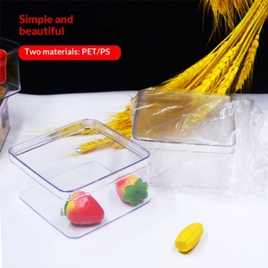 Caja de Plástico Cuadrada con Tapa y Alta Transparencia, Caja de Exhibición de Alimentos para Supermercado y Caja de Empaque para Repostería - Product Image 1