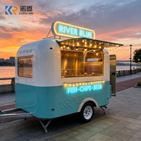 Remolque de Café Móvil, Remolque Personalizado para Venta de Comida con Ventana Eléctrica Abatible para Negocios de Bebidas