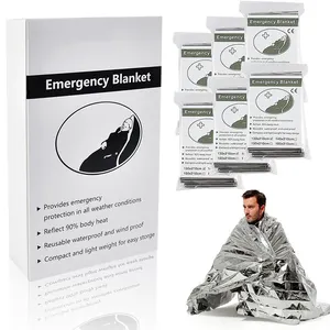 Custom Logo Body Thermal Emergency Polyester Film Warmth Blanket Survival Waterproof