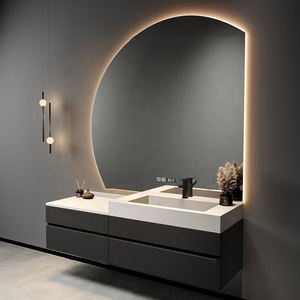 George Groep Aangepaste Moderne Appartement Badkamer Ijdelheden Met Vintage Waterdichte Wastafel Kasten Lakoppervlak Deurpaneel In Mdf Materiaal - Product Image 6