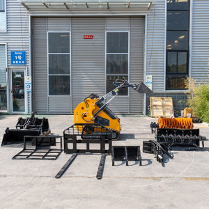 High Flow Design 23hp Rubber Track Crawler Wielen <span class=keywords><strong>Mini</strong></span> Skid Stuurlader Diesel Benzine Voorlader Met Emmer Grijper - Product Image 1