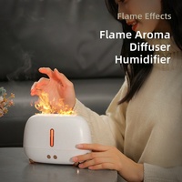 Diffuseur d'huiles essentielles électronique à effet flamme, brume dégradée, diffuseur d'arômes ultrasonique, éclairage coloré, mini humidificateur USB