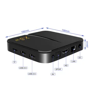 صندوق تلفاز ذكي XS97 4+32 S905W2 Mali-G31 MP2 Android 11 صندوق تلفاز ذكي مع جهاز تحكم عن بُعد قابل للتخصيص من المصنع