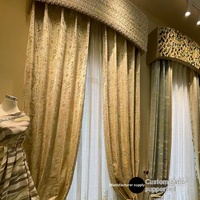 Tissu de rideau jacquard à fil doré de style français, luxe léger, pour chambre à coucher, avec motif gaufré haute précision, occultant à forte opacité