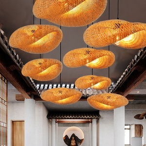 Nouveau Restaurant chinois lustre en bambou lumière <span class=keywords><strong>Zen</strong></span> pour la restauration salon de thé marmite Nongjiale Bar Hall lampe d'art en bambou de taille moyenne - Product Image 3