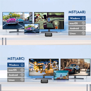Répartiteur DP vers <span class=keywords><strong>HDMI</strong></span> DP MST SST 4K 60Hz HDR 1 entrée 2 sorties, prend en charge l'affichage étendu et la duplication, USB-C vers <span class=keywords><strong>HDMI</strong></span> DP - Product Image 4