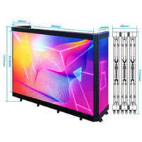 Cabine DJ mobile pliable avec panneau mural vidéo LED P2.6, étanche IP65, luminosité 5000 cd, CMS intégré, HDR10+, 8K, lisible en plein soleil