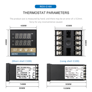 REX-C100 OEM Termostato Digital con Múltiples Entradas y Pantalla Digital, Salida SSR/Relé, Controlador de Temperatura Inteligente PID para Horno/Industria, ABS - Product Image 2