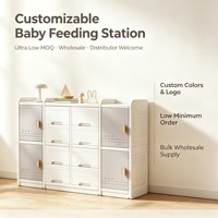 Armoire de rangement modulaire pour enfants à 4 colonnes, en plastique, avec portes double face, pour l'organisation complète de la chambre d'enfant