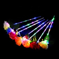 Saint-Valentin Fête des Mères Nouveauté Cadeau Coloré LED Rose Bâton LED Fleur Lumières Bouquet Cadeau