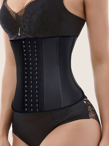 Corset de compression respirant pour femme, tricoté, boutonné, à maintien moyen, en latex givré, amincissant la taille – Meilleures ventes - Product Image 5