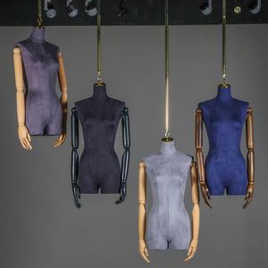 高品質メタル木製女性ハーフボディ女性ハンギングマネキントルソ上半身木製マネキントルソ - Product Image 2