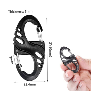 Anahtarlıklar klip S karabina Biners plastik yaylı kancalar toka açık Paracord arazi Yard anahtarlık anahtarlık klipler DIY zanaat kitleri - Product Image 2