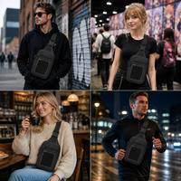 Sac bandoulière mini en nylon personnalisé pour l'été, avec poche avant transparente à bouton pour badges, cartes et objets de fans d'anime