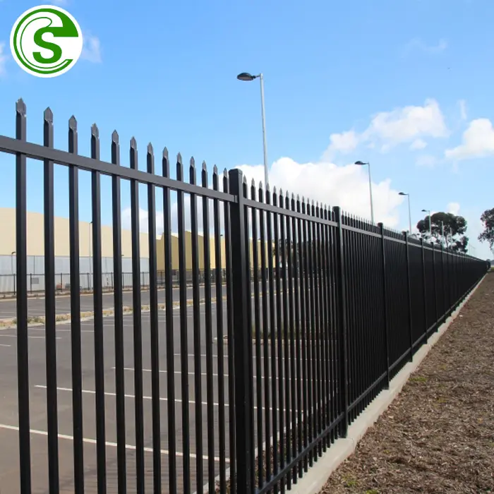 Esporta negli stati uniti pannelli di recinzioni metalliche di colore nero prezzo del pannello di recinzione picchetto di ferro freccia
