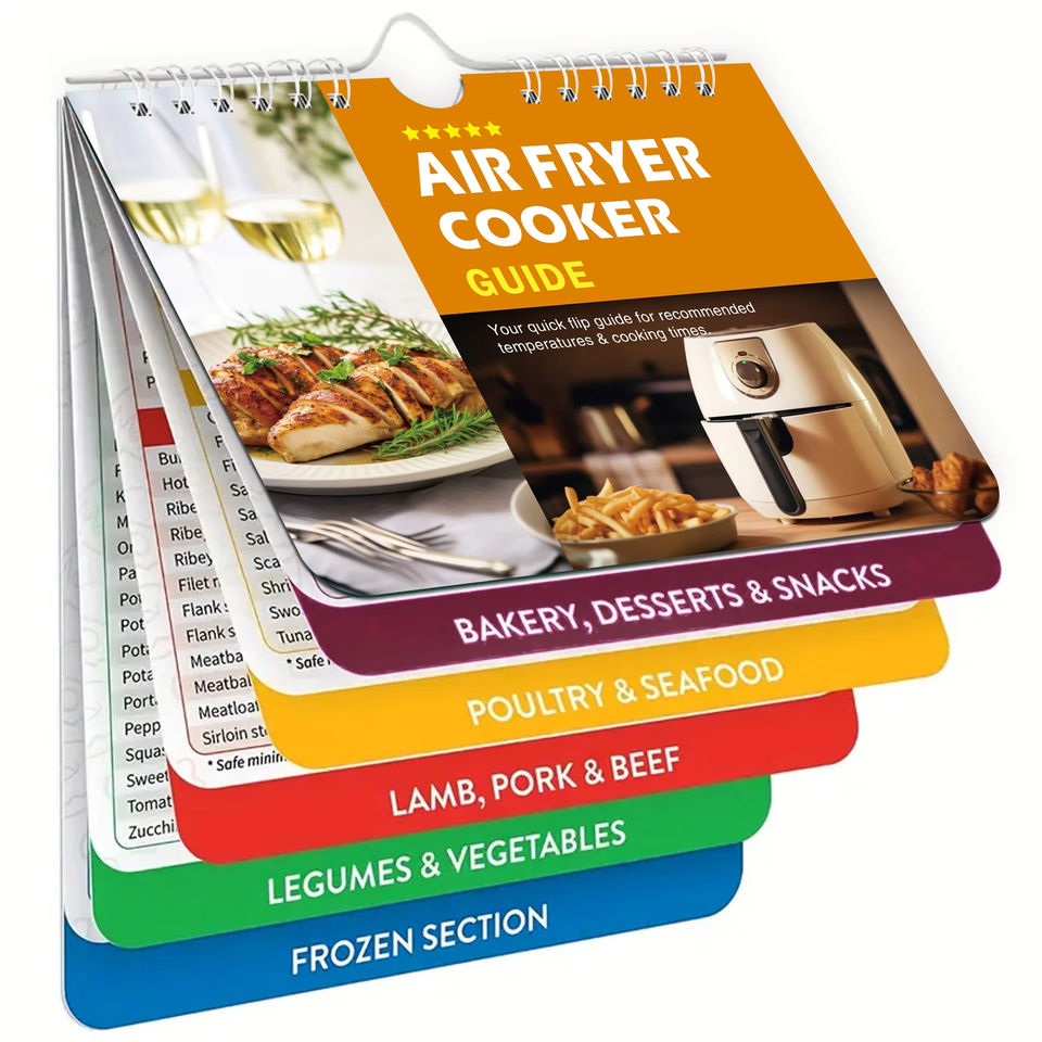 Air Fryer Cookbook Magnetic Cheat Sheet Guide Booklet Cookbooks Instant Accessories Oven Cooking Pot Temp Times Chart