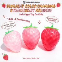 Jouets à presser en forme de fraise de grande taille qui changent de couleur - Jouet créatif anti-stress pour adultes - Jouets promotionnels en gros