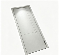 Porte intérieure battante moderne en MDF stratifié PVC, insonorisée, sans peinture, gaufrée, pour chambre à coucher, avec panneau mural et plinthe assortis