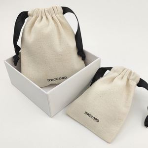 Organic Natural Recyclable Cotton Canvas Candle Cosmetic Drawstring <b>Bag</b> Custom Logo Printed Gift <b>Dust</b> Pouch - Product Image 1
