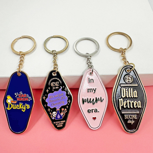 Porte-clés d'Hôtel de Luxe en Métal Émaillé Souple avec Logo Personnalisé, Numéro de Chambre Vintage, pour Motel - Product Image 2