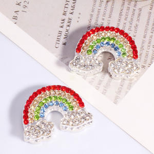 3D Double Side Full Diamond Rainbow con foro con perline per telefono cellulare spazzatura custodia portachiavi collana con decorazione Perdant Charm accessori - Product Image 5