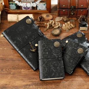 Vintage Top Layer Cowhide Handmade <strong>Journal</strong> with Tooled Floral Carving, Travel Diary Notebook, Passport/Compact/Standard/A5 - Product Image 3