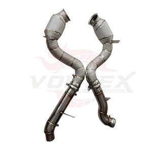 Tuyau de descente turbo en acier inoxydable Vortex avec protection thermique pour Mercedes AMG GLE 63 S 4.0T V8, système d'échappement à haut débit - Product Image 2