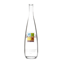 Fabrication de bouteilles en verre Evian 330ml 500ml 750ml bouteilles en verre Super Flint Water & Juice sérigraphiées avec bouchon à vis