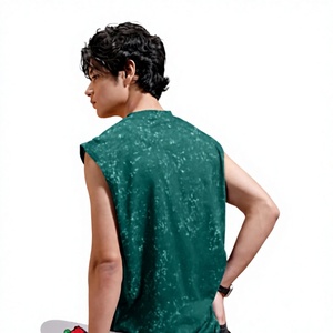 <b>Men's</b> <b>Green</b> Sleeveless Tank O-Neck Casual Graphic Printed Breathable Polyester Sportwear Oversized 100% Cotton tank-<b>top</b> - Product Image 5