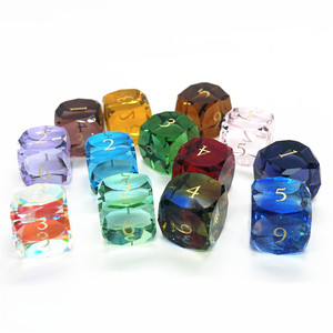 Đầy Màu Sắc Chất Lượng Cao Trong Suốt D6 Vuông Dices Khắc Số Vàng Màu Kim Cương Nhiều Mặt Cạnh Dices Cho Trò Chơi Xúc Xắc - Product Image 2