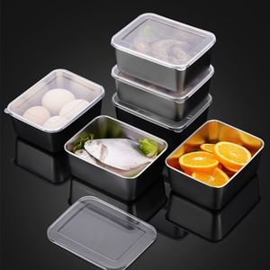 Contenants à collation en acier inoxydable Condiment Trempage Sauce Tasses Conteneur de stockage des aliments avec couvercles Boîte à lunch portable étanche - Product Image 1