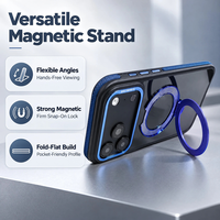 Coque de téléphone transparente avec anneau magnétique pour iPhone 18 Pro Max, bandes latérales en TPU 2.5, panneau arrière en acrylique 2.0, cadre de caméra en métal