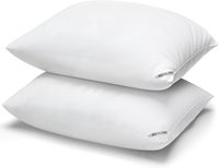 Oreillers de lit rectangulaires de luxe garnis, taille Standard/Queen, lot de 2, ultra doux, alternative anti-acariens, 300 fils/cm², personnalisables pour dormeurs sur le ventre