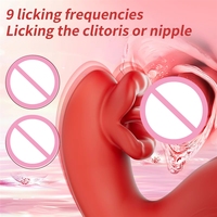 Vibrateur télescopique 3-en-1 à commande par application, avec fonction de léchage, pénétration et massage clitoridien, pour femmes, jouet anal