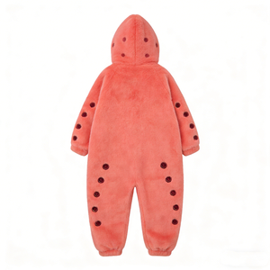 Mono de coralina súper suave personalizado para niños, pelele con capucha de pulpo para bebé con puntos bordados - Product Image 2