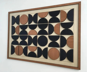 202504 moderna arte astratta parete di <span class=keywords><strong>legno</strong></span> appesa geometrica Still Life modello mobile in <span class=keywords><strong>legno</strong></span> naturale decoro - Product Image 4