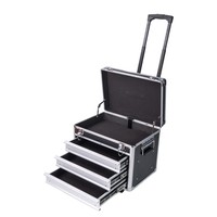 Grande boîte de transport pour outils en aluminium, boîte de rangement verrouillable, mallette à outils avec tiroirs, étuis en aluminium pour outils