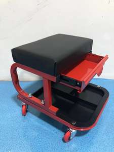 Tabouret de <span class=keywords><strong>garage</strong></span> roulant, siège d'atelier, tabouret rembourré pour mécanicien avec plateau à outils - Product Image 3